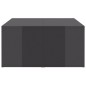 vidaXL Mesas de centro 4 pzas contrachapada gris brillante 33x33x33 cm