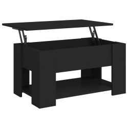 vidaXL Mesa de centro madera contrachapada negra 79x49x41 cm