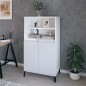 vidaXL Aparador alto madera contrachapada blanco brillo 60x36x110 cm vidaXL Aparador alto madera contrachapada blanco brillo 60x36x110 cm
