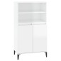 vidaXL Aparador alto madera contrachapada blanco brillo 60x36x110 cm vidaXL Aparador alto madera contrachapada blanco brillo 60x36x110 cm