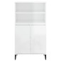 vidaXL Aparador alto madera contrachapada blanco brillo 60x36x110 cm vidaXL Aparador alto madera contrachapada blanco brillo 60x36x110 cm