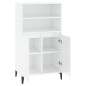 vidaXL Aparador alto madera contrachapada blanco brillo 60x36x110 cm vidaXL Aparador alto madera contrachapada blanco brillo 60x36x110 cm