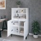 vidaXL Aparador alto madera contrachapada blanco brillo 60x36x110 cm vidaXL Aparador alto madera contrachapada blanco brillo 60x36x110 cm