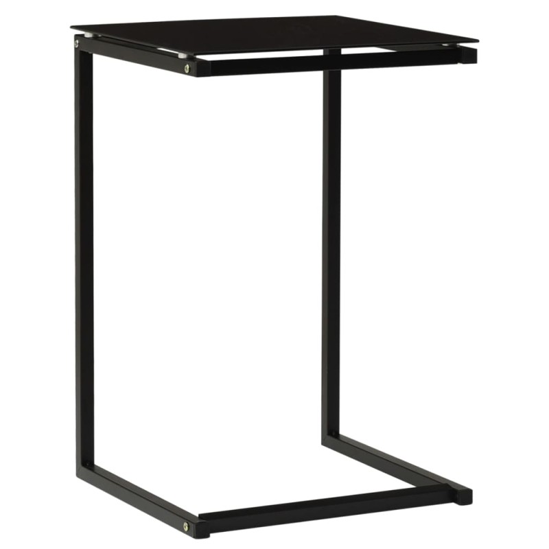 vidaXL Mesa auxiliar de vidrio templado negro 40x40x60 cm vidaXL Mesa auxiliar de vidrio templado negro 40x40x60 cm