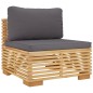 vidaXL Juego muebles de jardín 7 piezas y cojines madera maciza teca