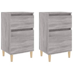 vidaXL Mesitas de noche 2 uds color gris Sonoma 40x35x70 cm