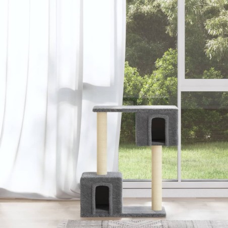 vidaXL Rascador para gatos con postes de sisal 60 cm gris claro