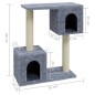 vidaXL Rascador para gatos con postes de sisal 60 cm gris claro vidaXL Rascador para gatos con postes de sisal 60 cm gris claro