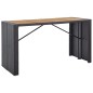 vidaXL Mesa y sillas bar jardín 9 pzas ratán sintético y madera negro