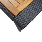 vidaXL Mesa y sillas bar jardín 9 pzas ratán sintético y madera negro