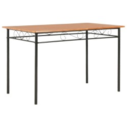 vidaXL Conjunto de comedor 7 piezas MDF y acero marrón
