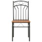 vidaXL Conjunto de comedor 7 piezas MDF y acero marrón vidaXL Conjunto de comedor 7 piezas MDF y acero marrón