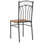 vidaXL Conjunto de comedor 7 piezas MDF y acero marrón vidaXL Conjunto de comedor 7 piezas MDF y acero marrón