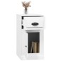 vidaXL Armario auxiliar con cajón madera blanco brillante 40x50x75 cm vidaXL Armario auxiliar con cajón madera blanco brillante 40x50x75 cm