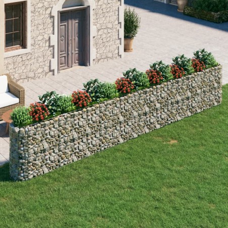vidaXL Arriate de gaviones de hierro galvanizado 610x50x100 cm