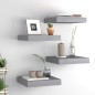 vidaXL Estantes flotantes de pared 4 uds MDF gris 23x23,5x3,8 cm