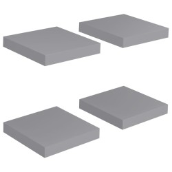 vidaXL Estantes flotantes de pared 4 uds MDF gris 23x23,5x3,8 cm