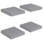 vidaXL Estantes flotantes de pared 4 uds MDF gris 23x23,5x3,8 cm