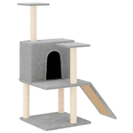 vidaXL Rascador para gatos con postes de sisal gris claro 109 cm