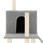 vidaXL Rascador para gatos con postes de sisal gris claro 109 cm vidaXL Rascador para gatos con postes de sisal gris claro 109 cm