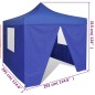 vidaXL Cenador plegable azul con 4 paredes 3x3 m