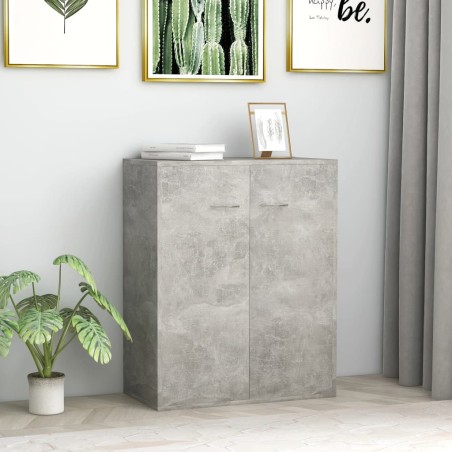 vidaXL Aparador de madera contrachapada gris hormigón 60x30x75 cm