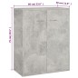 vidaXL Aparador de madera contrachapada gris hormigón 60x30x75 cm vidaXL Aparador de madera contrachapada gris hormigón 60x30x75 cm