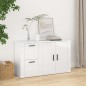 vidaXL Aparador madera contrachapada blanco brillante 100x33x59,5 cm vidaXL Aparador madera contrachapada blanco brillante 100x33x59,5 cm