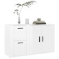 vidaXL Aparador madera contrachapada blanco brillante 100x33x59,5 cm vidaXL Aparador madera contrachapada blanco brillante 100x33x59,5 cm
