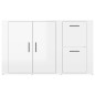 vidaXL Aparador madera contrachapada blanco brillante 100x33x59,5 cm vidaXL Aparador madera contrachapada blanco brillante 100x33x59,5 cm