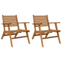 vidaXL Sillas de jardín 2 unidades madera maciza de acacia