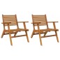 vidaXL Sillas de jardín 2 unidades madera maciza de acacia vidaXL Sillas de jardín 2 unidades madera maciza de acacia