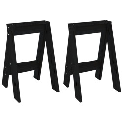 vidaXL Taburetes 2 unidades madera maciza de pino negro 40x40x60 cm
