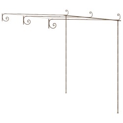 vidaXL Pérgola de jardín marrón antiguo 3x3x2,5 m hierro
