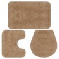 vidaXL Conjunto de alfombrillas de baño de tela 3 piezas beige vidaXL Conjunto de alfombrillas de baño de tela 3 piezas beige