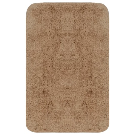 vidaXL Conjunto de alfombrillas de baño de tela 3 piezas beige