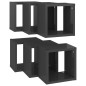vidaXL Estantes cubo de pared 6 unidades gris brillo 22x15x22 cm vidaXL Estantes cubo de pared 6 unidades gris brillo 22x15x22 cm