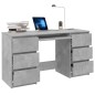 vidaXL Escritorio de madera contrachapada gris 140x50x77 cm