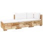 vidaXL Juego muebles de jardín 3 piezas y cojines madera maciza teca