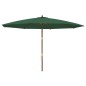 vidaXL Sombrilla de jardín con poste de madera verde 400x273 cm vidaXL Sombrilla de jardín con poste de madera verde 400x273 cm