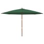 vidaXL Sombrilla de jardín con poste de madera verde 400x273 cm vidaXL Sombrilla de jardín con poste de madera verde 400x273 cm