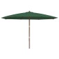 vidaXL Sombrilla de jardín con poste de madera verde 400x273 cm vidaXL Sombrilla de jardín con poste de madera verde 400x273 cm