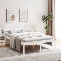 vidaXL Cama para personas mayores madera maciza pino blanca 140x200 cm