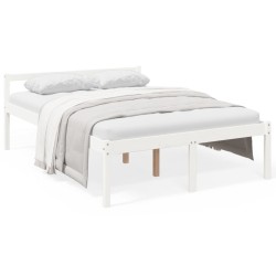 vidaXL Cama para personas mayores madera maciza pino blanca 140x200 cm