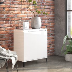 vidaXL Aparador de madera contrachapada blanco brillante 60x35x70 cm