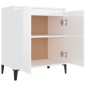vidaXL Aparador de madera contrachapada blanco brillante 60x35x70 cm