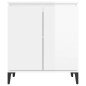 vidaXL Aparador de madera contrachapada blanco brillante 60x35x70 cm