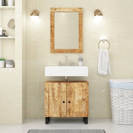 vidaXL Mueble de lavabo madera mango y madera ingeniería 62x33x58 cm