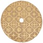 vidaXL Falda del árbol de Navidad lujo y calcetín tela amarillo 150cm vidaXL Falda del árbol de Navidad lujo y calcetín tela amarillo 150cm