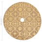 vidaXL Falda del árbol de Navidad lujo y calcetín tela amarillo 150cm vidaXL Falda del árbol de Navidad lujo y calcetín tela amarillo 150cm